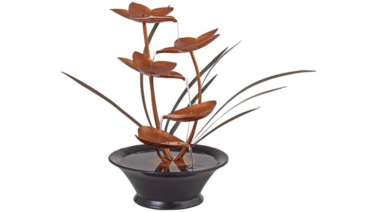 Bloomfield Copper Flower 13" High Tabletop Fountain 4R631 Lamps Plus