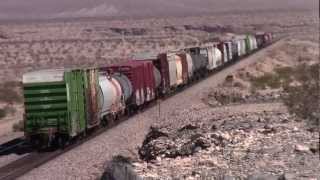 preview picture of video 'BNSF Needles sub - manifest train - Ash Hill  - #14'