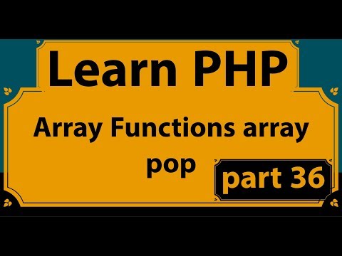 Learn Php Full Bangla Tutorial Part 36 Array Functions Array Pop