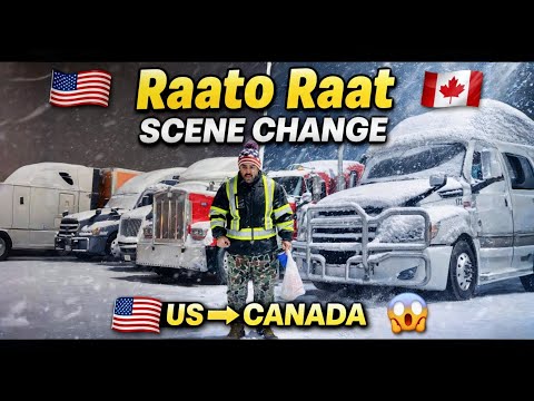 Raato Raat Scene change ❄️| America 🇺🇸 to Canada 🇨🇦 Truck Border | 812