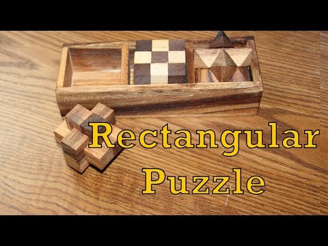 Six Piece Rectangular Puzzle (Burr Puzzle or Wooden Cross)