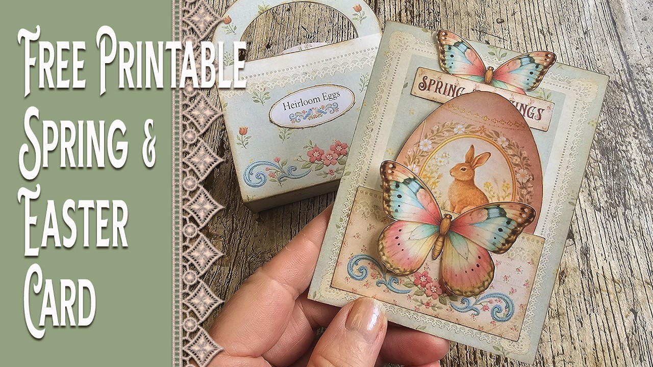 Free Printable Heirloom Eggs  Easter Card