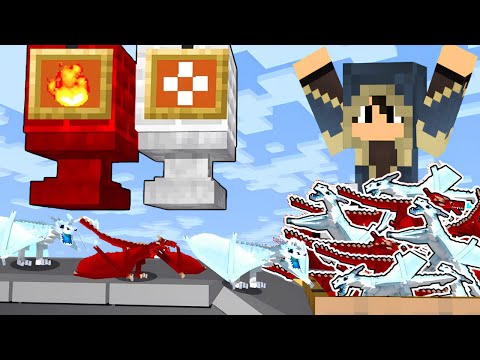 CRIEI UMA FABRICA DE DRAGÕES LENDÁRIOS DE FOGO E GELO NO MINECRAFT