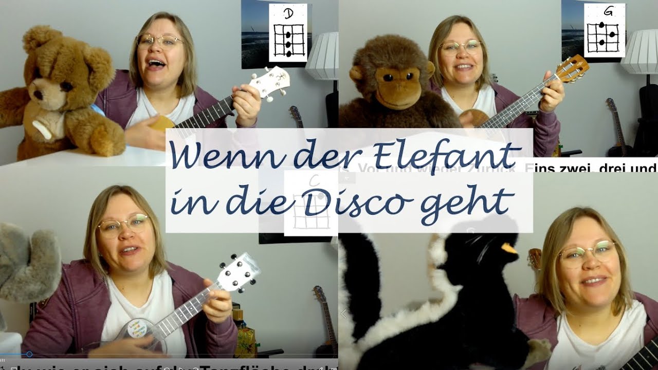 Wenn der Elefant in die Disco geht (Klaus W. Hoffmann) | Ukulele playalong | mit Akkorden und Text