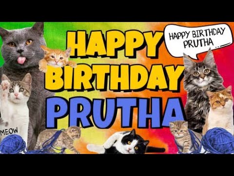 Happy Birthday Prutha! Crazy Cats Say Happy Birthday Prutha (Very Funny)