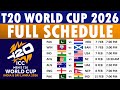ICC T20 World Cup 2026 Schedule T20 World Cup 2026 Schedule T20 World Cup Schedule