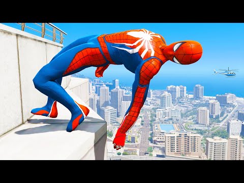 SPIDERMAN CRAZY JUMPS/FALLS #51 (GTA 5 Spider-Man Fails)