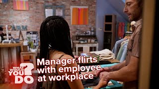 Manager flirts with employee at workplace