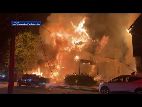 Residents in two homes escape intense flames in Brockton