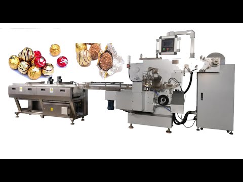 How are spherical chocolates  or Ferrero packed? Chocolate packing machine  brushing machine #shorts