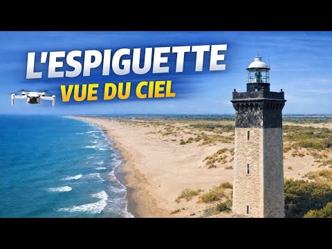 Camargue : la plage de l'espiguette vue du ciel