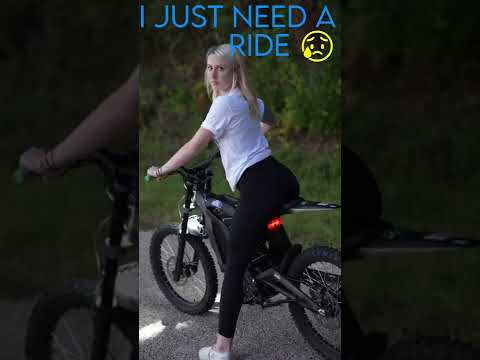 Girl says "No" to Hitchhiker on a Sur Ron e-bike