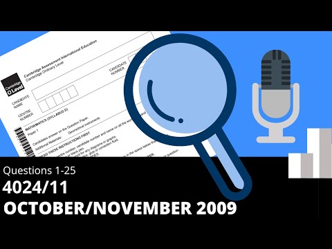 O-Level Math D November 2009 Paper 1 4024/12