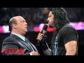 Paul Heyman addresses Roman Reigns: Raw, February 23, 2015