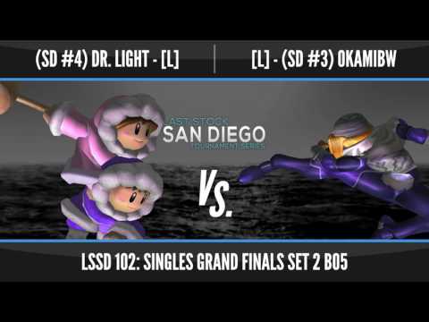 LSSD 102 - Dr. Light (ICs/Bowser) vs. OkamiBW (Sheik/Ness) - SSBM Grand Finals Set 2 - Smash Melee