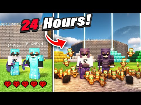 We Spent 24 Hours Getting EXTREMLY RICH in Minecraft Hardcore!