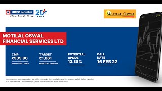 Stock Recommendation – MOTILAL OSWAL FINANCIAL SERVICES LTD