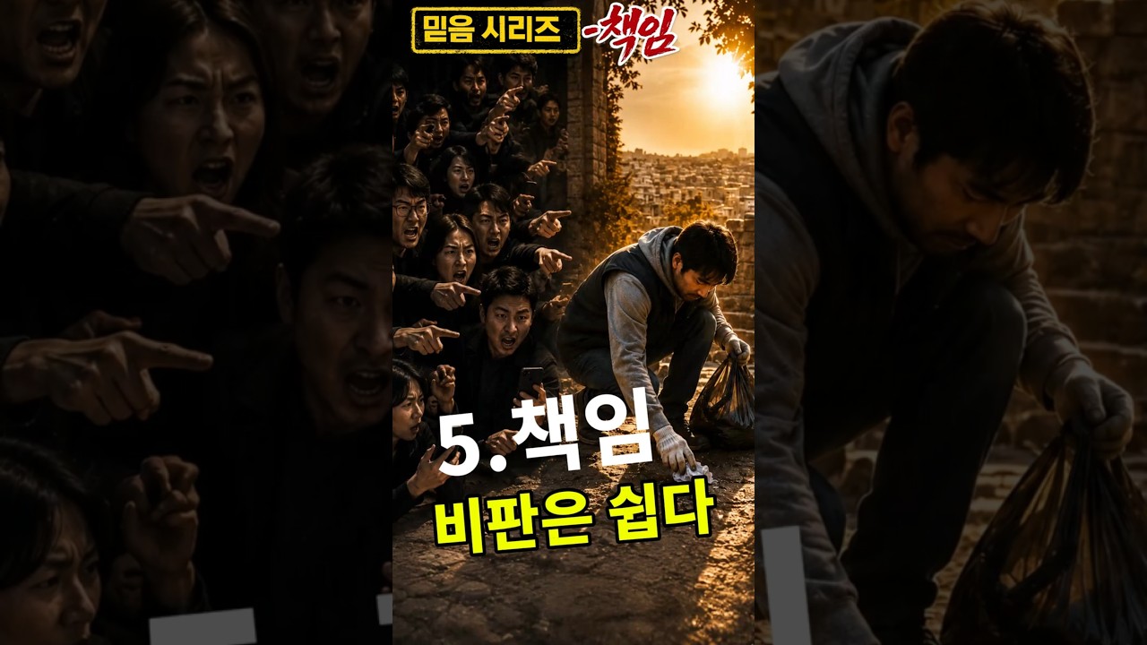 비판은 쉽다, 책임은 어렵다 | 믿음 시리즈 5. 책임