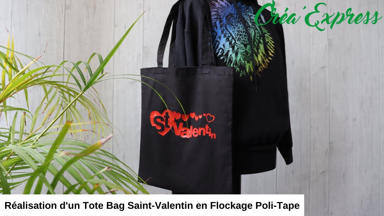 Créa'Express - Réalisation d'un Tote Bag Saint-Valentin en Flockage Poli-Tape #shorts