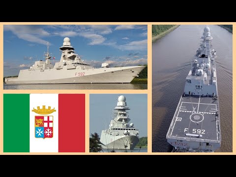 Italian Navy frigate CARLO MARGOTTINI transits Germany's Kiel Canal