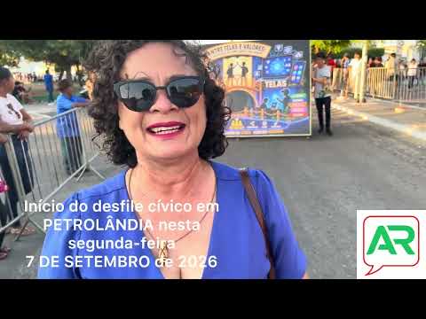Início do desfile cívico em Petrolândia nesta segunda-feira, 7 de setembro de 2026