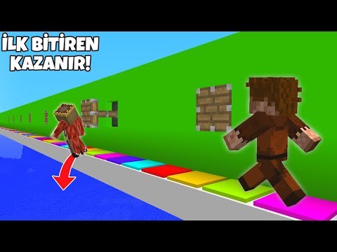 PARKURU İLK BİTİREN KAZANIR! 😱 - Minecraft