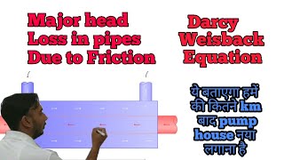 Major Head Loss due to friction in hindi || Darcy Weisback Equation  in hindi || Darcy Weisback