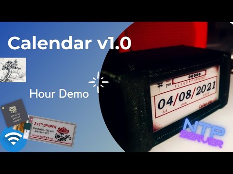 Calendar Display using Heltec Paper display and NTP server: Hour update Demo