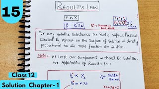 Raoult Law | Case 1- Volatile solute + Volatile Solvent | Chapter 1 Class12 Chemistry #neet #jee