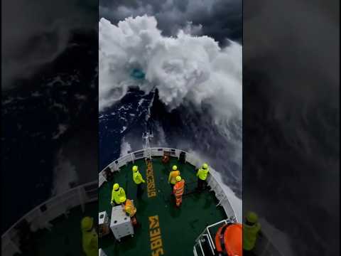 Atlantic Ocean Fury – Giant Wave Hits Ship Hard!  #shorts