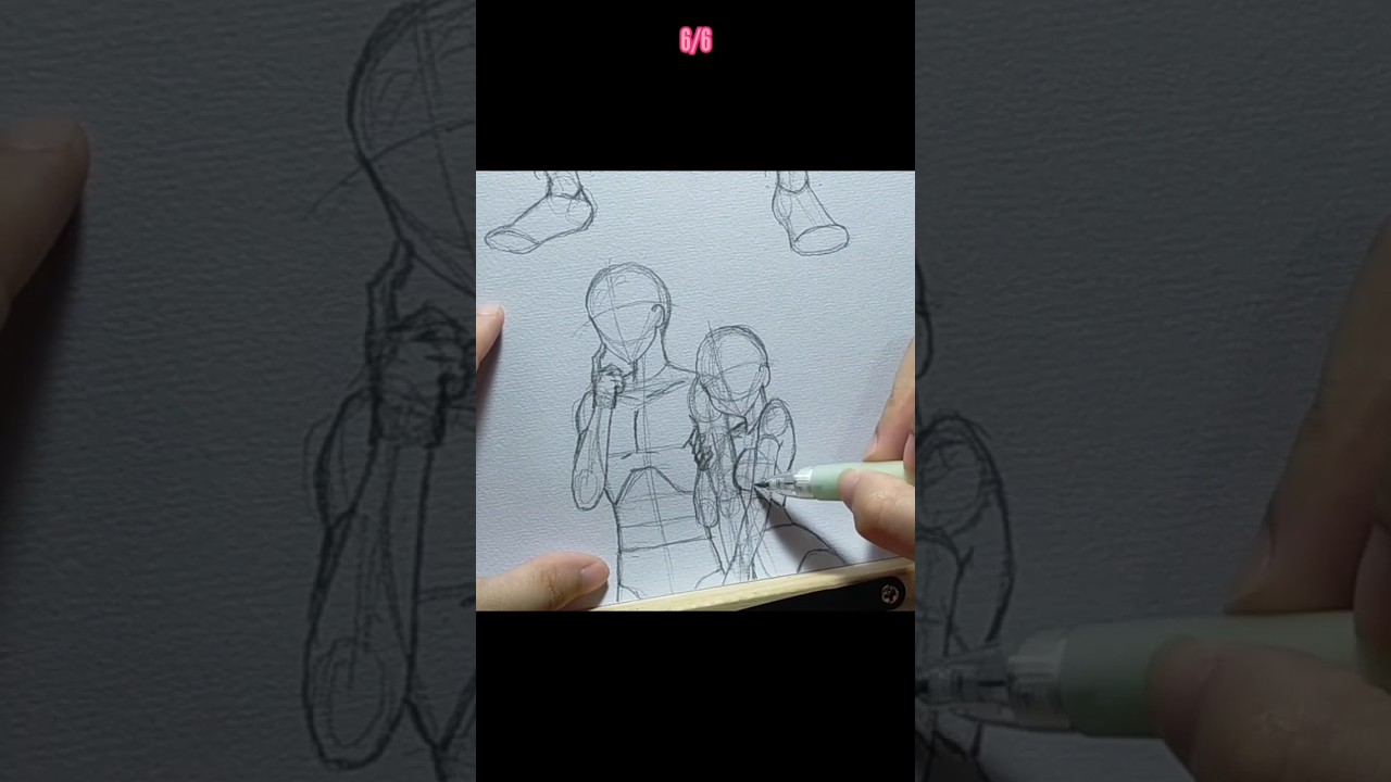 How To Draw Couple Poses Part 1 6/6 #shorts #couplepose #drawinganatomy #drawingcouple #drawingposes
