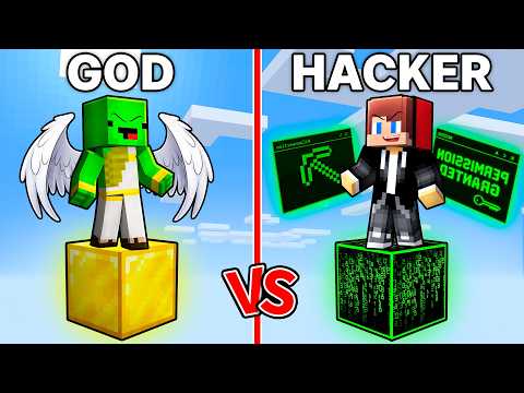 Mikey Hacker vs JJ GOD One Block Battle in Minecraft ! - Maizen