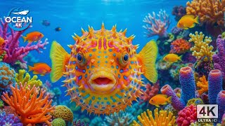 Aquarium Harmony in 4K 🐡| Mesmerizing Coral Reefs & Playful Marine Life