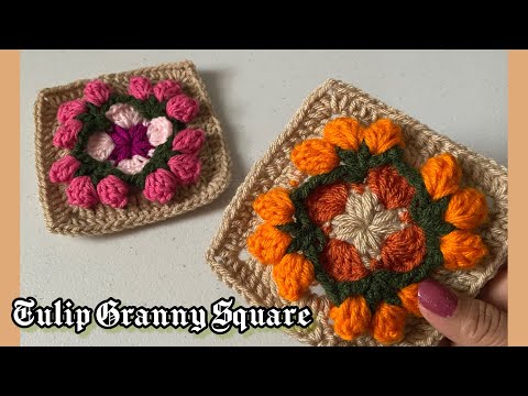 Crochet Tulip Granny Square Tutorial | Step-by-step