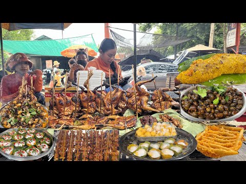 Cambodia Street Food Paradise at Oudong Mountain Resort - Dessert, Frog, Chicken, Shrimp, Fish, Bee