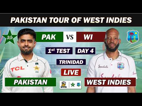 PAKISTAN vs WEST INDIES 1st TEST MATCH DAY 4 LIVE COMMENTARY | PAK VS WI LIVE