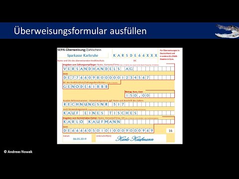 SEPA-Überweisungsformular ausfüllen
