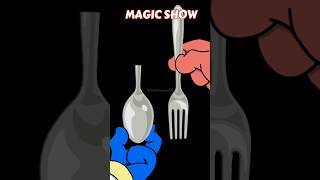 Unbelievable Spoon Trick! But Wait… It’s a Fork?! 🤯😂 #funnycartoon #shorts #animation