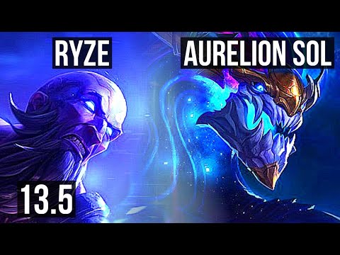 RYZE vs AURELION SOL (MID) | 2/0/4, 600+ games | KR Master | 13.5