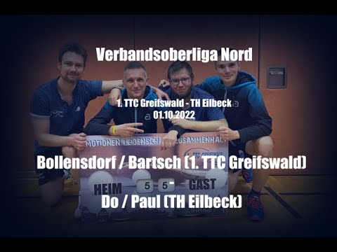 VOL 2022/23: Bollensdorf/Bartsch (1. TTC Greifswald) - Do/Paul (TH Eilbeck)