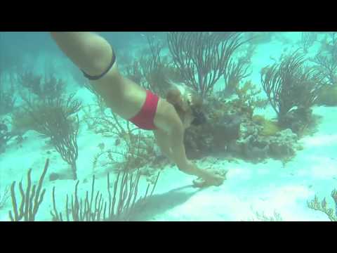 Freediving, Surfing, Swimming -All Fun at the Blushing Caribbean by Hot and Beautiful Expert Girl HD