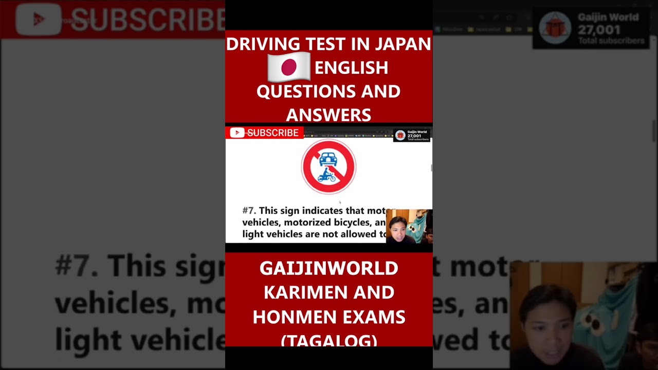 🇯🇵🇵🇭JAPAN [6-7] JAPAN ENGLISH KARIMEN DRIVING QUESTIONS EXPLAINED #karimen #honmen #DrivingInJapan
