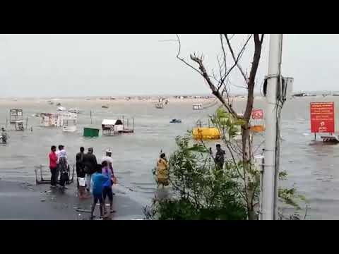 Marina beach very heavy rain