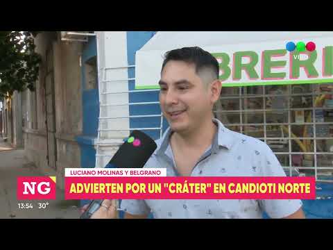 Preocupación por un "cráter" en Candioti Norte