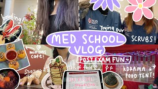 med school vlog 🌈 | wearing scrubs, bowling & minions cafe, life in singapore! 🥞 NUS vlog