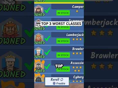The TOP 3 WORST Classes you should NOT buy on 99 Nights In the Forest!