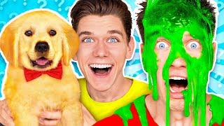 Dogs Pick our Mystery Slime Challenge! Learn How To Make the Best DIY Funny Switch Up Oobleck Game