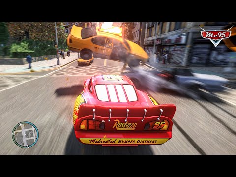 Crazy Rayo Lightning McQueen Car Crashes Ep.16 - GTA 4