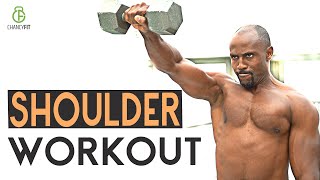 THE BEST 4 MINUTE SHOULDER WORKOUT WITH DUMBBELL AT HOME (BUILD MUSCULAR SH