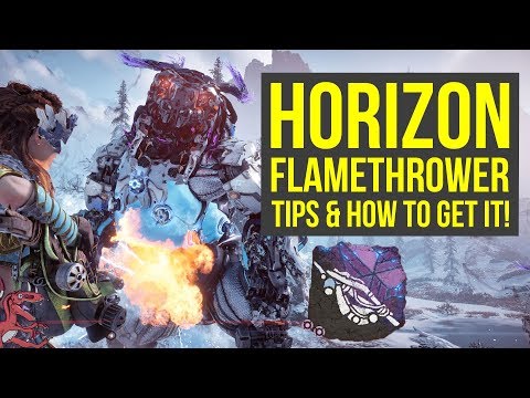 Horizon Zero Dawn Best Weapons FLAMETHROWER & HOW TO USE IT (Horizon Zero Dawn Frozen Wilds Weapons) Video